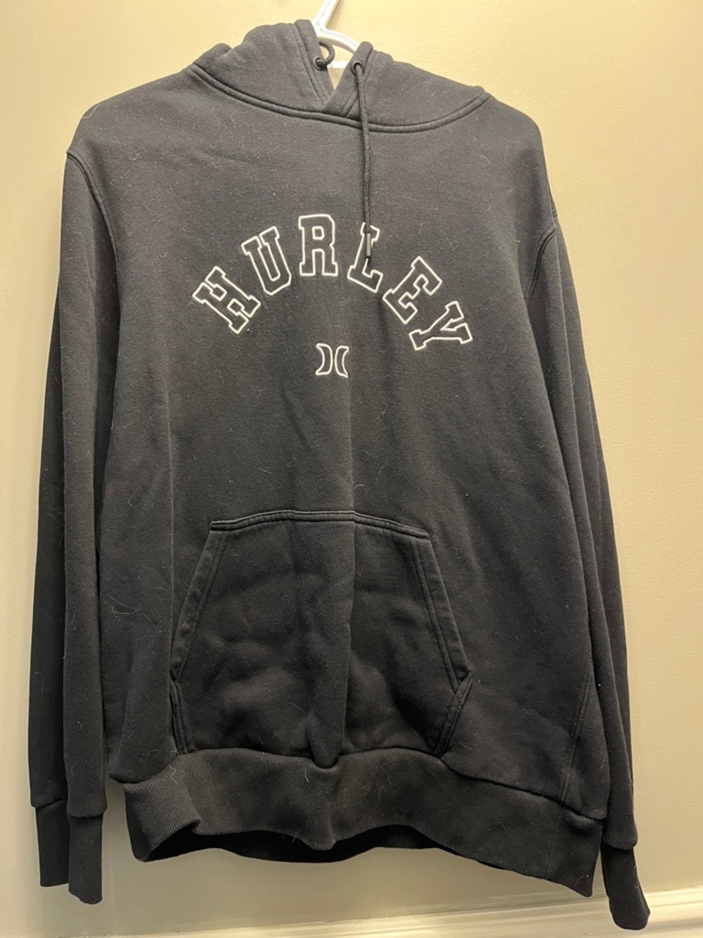 Hurley Black Hoodie with White Logo